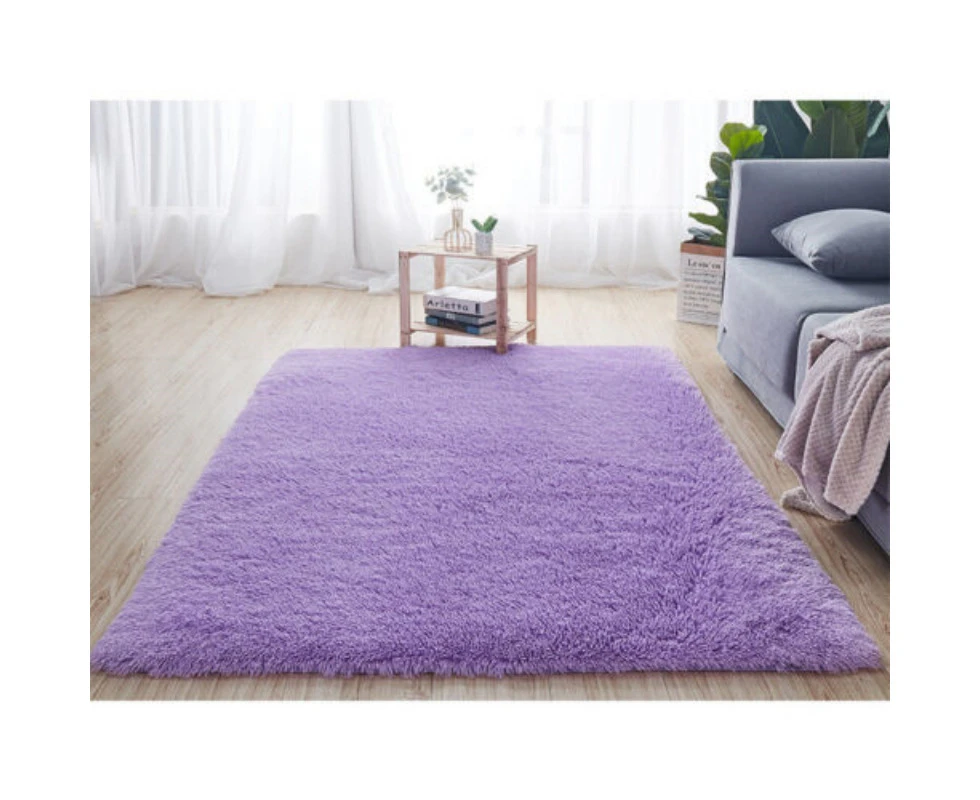 Purple/160*230cm Floor Rug Fluffy Area Carpet Shaggy Extra Soft Thicken Pads Living Room Bedroom