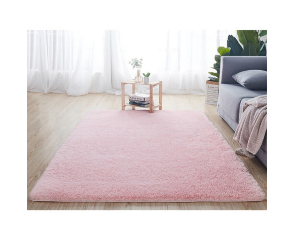 Pink/200*300cm Floor Rug Fluffy Area Carpet Shaggy Extra Soft Thicken Pads Living Room Bedroom