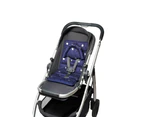 Get Foiled by Outlook Baby Mini Pram Liner with adjustable head support - Navy with Silver Spots