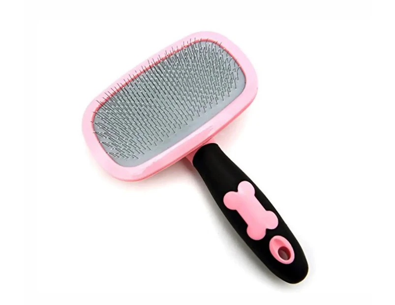 Dog Brush Pet Grooming Brush Shedding Hair Remove Clean Tools-Pink