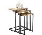 Set of 3 Industrial Style Nesting Side Tables