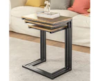 Set of 3 Industrial Style Nesting Side Tables