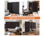 4-Panel Folding Room Divider Rolling Privacy Screen Lockable Wheels Brown