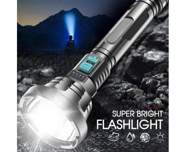 90000lm Led Light Super Bright Usb Rechargeable Tactical Flashlight Torch