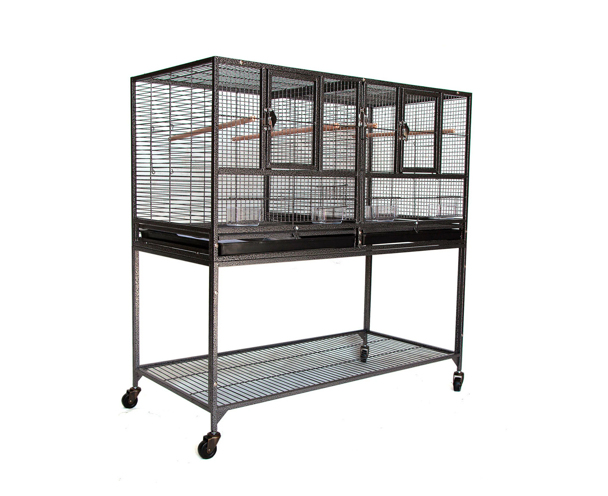 Flyline Single-Double Breeding Bird Cage for Canary Parakeet Cockatiel Lovebird Finch