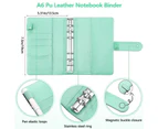 A6 Leather Notebook Binder Budget Planner Organizer PU Cover Cash Pockets Sheets Blue