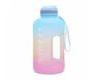 3.8L Water Bottle Motivational Drink With Time Markings BPA Free Blue & Pink