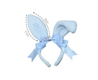 Easter Party Hair Accessory Headband Gothic Cute Rabbit Bunny Ears Bow Lace Hair Band Headwear, sky blue