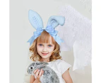 Easter Party Hair Accessory Headband Gothic Cute Rabbit Bunny Ears Bow Lace Hair Band Headwear, sky blue