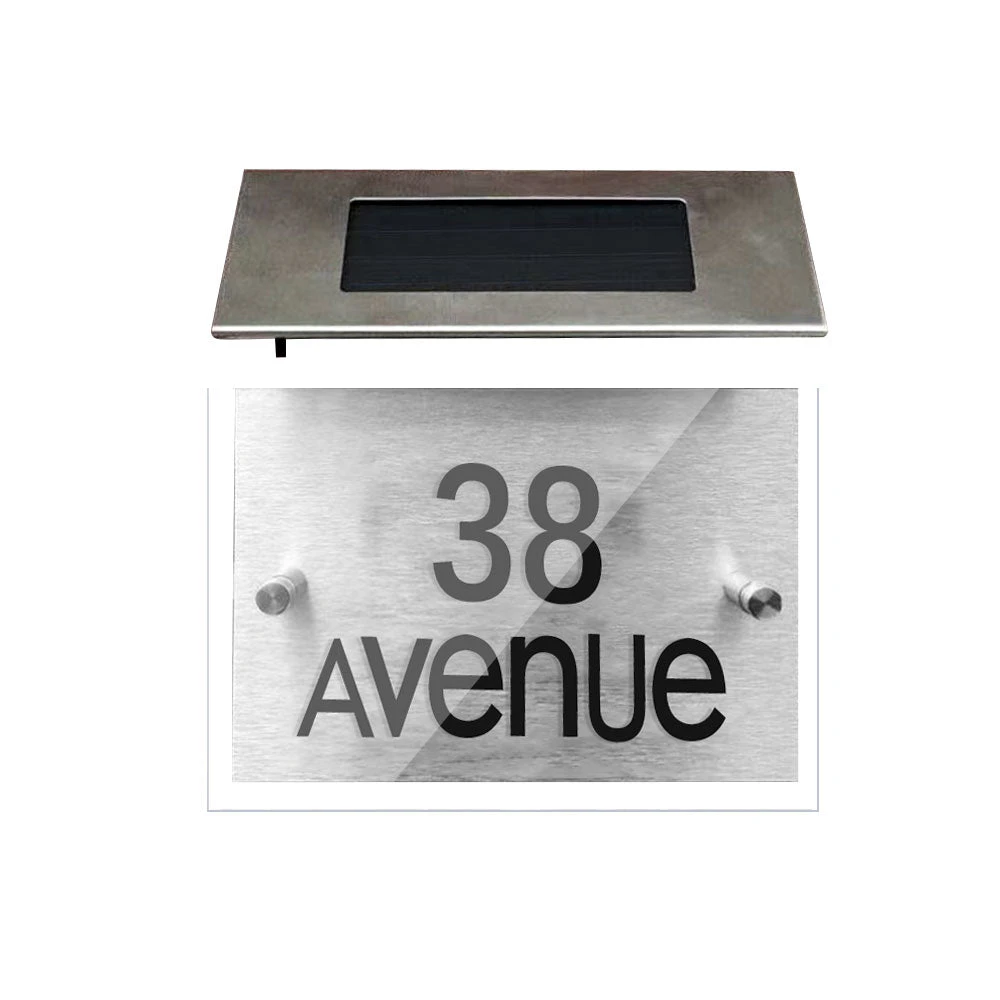 Hansona Stainless Steel Solar Powered House Number Plate