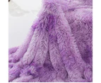 Tie-dye Blanket, Sofa Rainbow Blanket, Winter Double-layer Gift Plush Blanket, Crystal Blanket 130x160cm,Purple