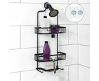 Black 3 Tier Shower Caddy Aluminium Rustproof Bathroom Hanging Shelf Rack Organizer