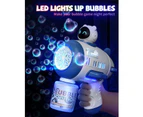 Bubble Guns for Kids, Space Bubble Machine Guns for Toddler Boy, Bubble Maker Blaster With LED Light, Summer Outdoor Wedding Bubbles Toys -Blue