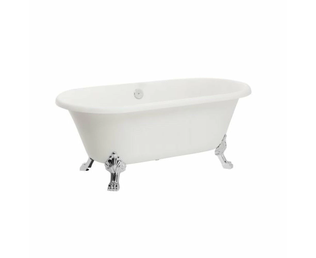 Johnson Suisse Colonial Freestanding Bath White with Chrome Legs JBTC2152.C