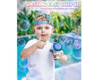 Bubble Guns for Kids, Space Bubble Machine Guns for Toddler Boy, Bubble Maker Blaster With LED Light, Summer Outdoor Wedding Bubbles Toys -Blue