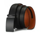 Men's Slide Ratchet Belt Genuine Leather Belts for men-Black 2