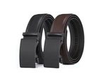 Men's Slide Ratchet Belt Genuine Leather Belts for men-Black 2