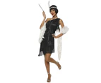 Costume Bay 1920s Roaring 20s One Shoulder-Black Charleston Gangster Flapper Gatsby Fancy Dress Costume Outfit