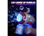 Bubble Guns for Kids, Space Bubble Machine Guns for Toddler Boy, Bubble Maker Blaster With LED Light, Summer Outdoor Wedding Bubbles Toys -Pink