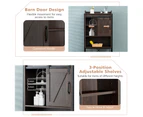 Over-The-Toilet Storage Cabinet Shelf 4-Tier Bathroom Organizer w/Sliding Door Brown