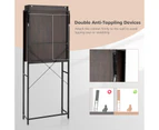 Over-The-Toilet Storage Cabinet Shelf 4-Tier Bathroom Organizer w/Sliding Door Brown