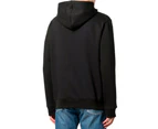 Black Print Hooded Sweatshirt - Black