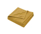 Cozy and Soft Waffle Weave 100% Cotton Blankets-Yellow