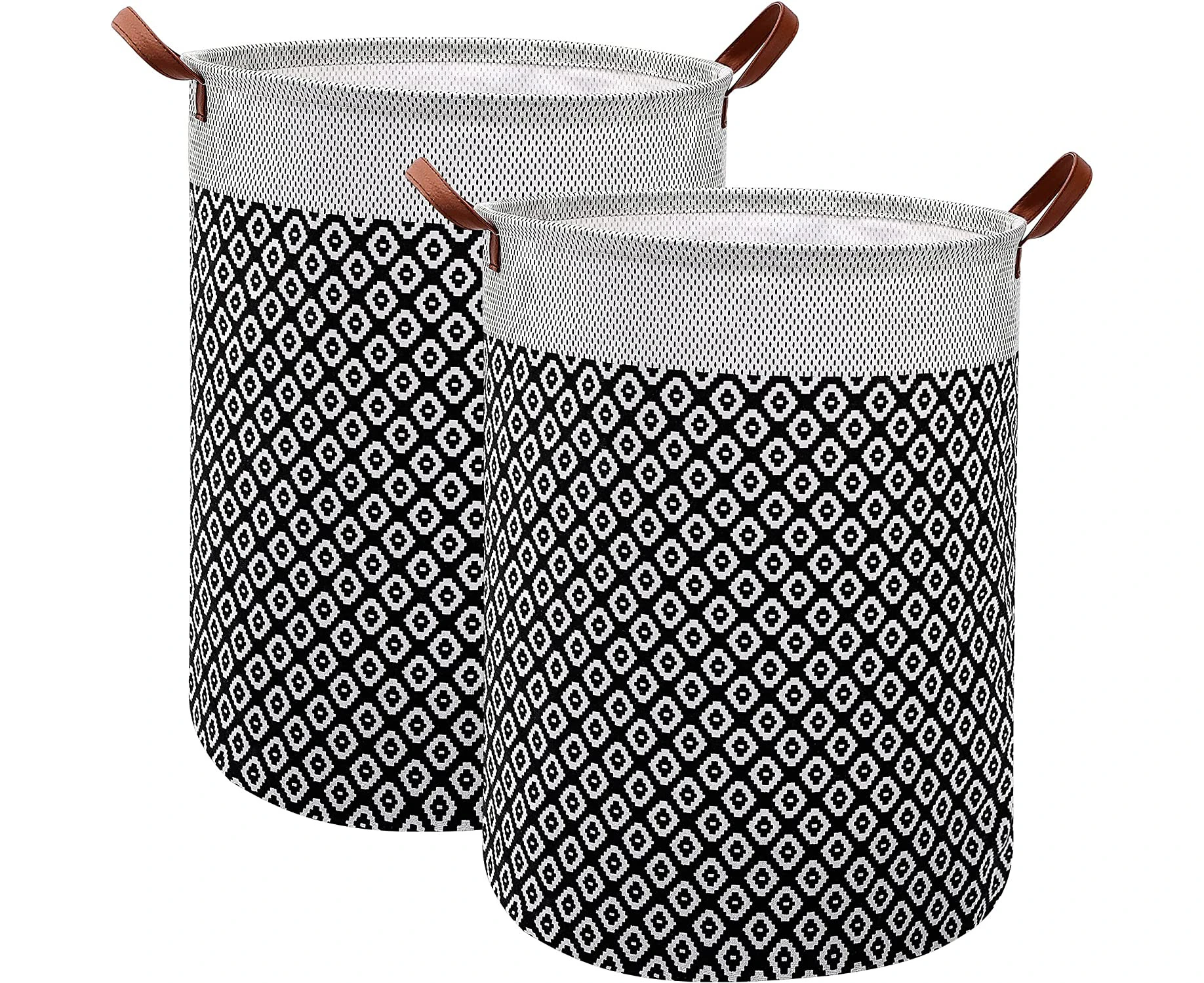 Hamper Set of 2 Large  Hamper, Waterproof Clothes Hamper (Black)