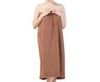 puluofuh 1 Set Bath Towel Wrap Breathable Good Elasticity Microfiber Water Absorbent Hair Towel Shower Cover Up for Ladies-Coffee