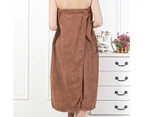 puluofuh 1 Set Bath Towel Wrap Breathable Good Elasticity Microfiber Water Absorbent Hair Towel Shower Cover Up for Ladies-Coffee