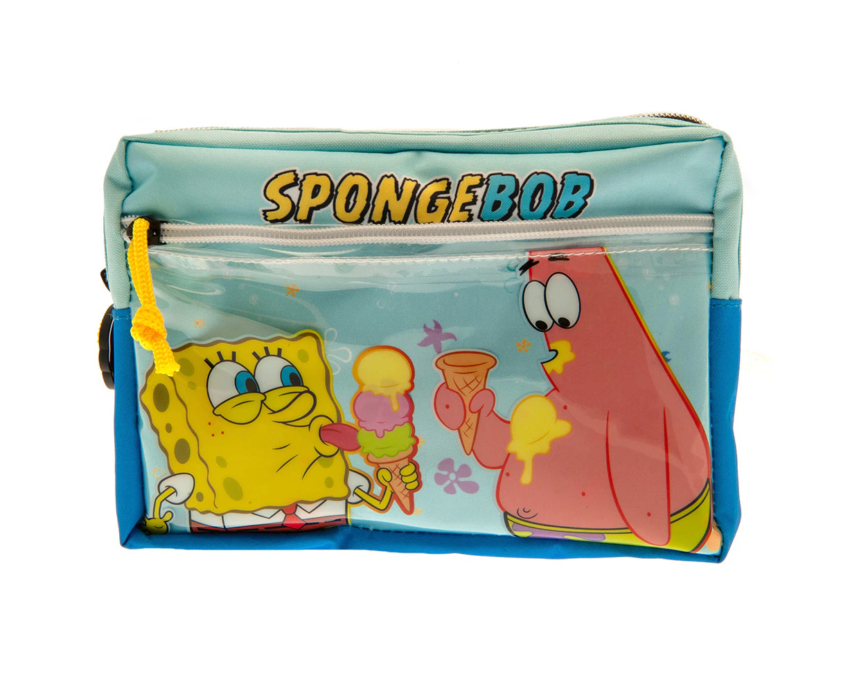 SpongeBob SquarePants Multi Pocket Pencil Case (Blue/Red/Yellow) - TA10793