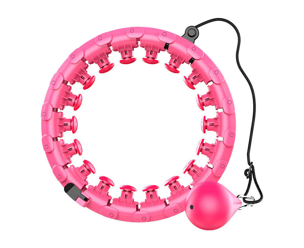 GEERTOP Smart Weighted Hoola Hoop 24 Detachable Knots Adjustable Size Exercise Hoops-Pink