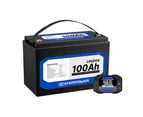Atem Power 100AH 12V LiFePO4 Lithium Battery + 200A Battery Monitor w/Shunt