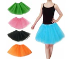 Tutu Skirts Kids Cosplay Party Ballet Dance 3 layers Dress Gown Dance Princess - Blue