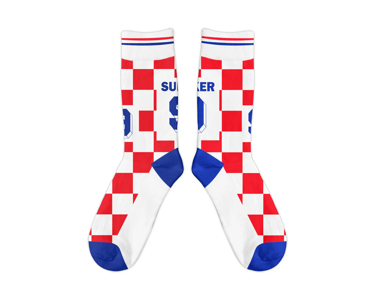 Croatia 1996 Davor Suker Retro Football Socks