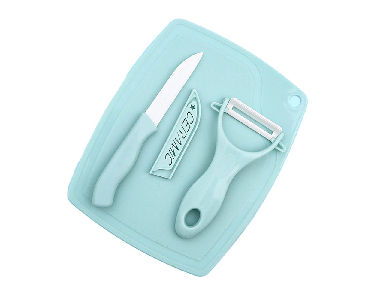 Kitchen Three Piece Set, Chopper Peeler, Small Board Chopping Board Set Household,Blue