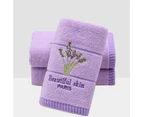 puluofuh 74x33cm Rectangle Strong Water Absorption Soft Extra Thick Face Towel Adult Lavender Pattern Bath Shower Towel Bathroom Accessories-Purple