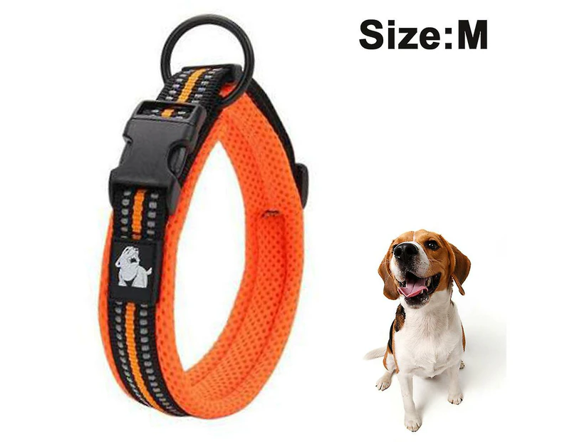 Reflective Dog Collar,soft Neoprene Padded Breathable Nylon Pet Collar Adjustable For Medium Dogs