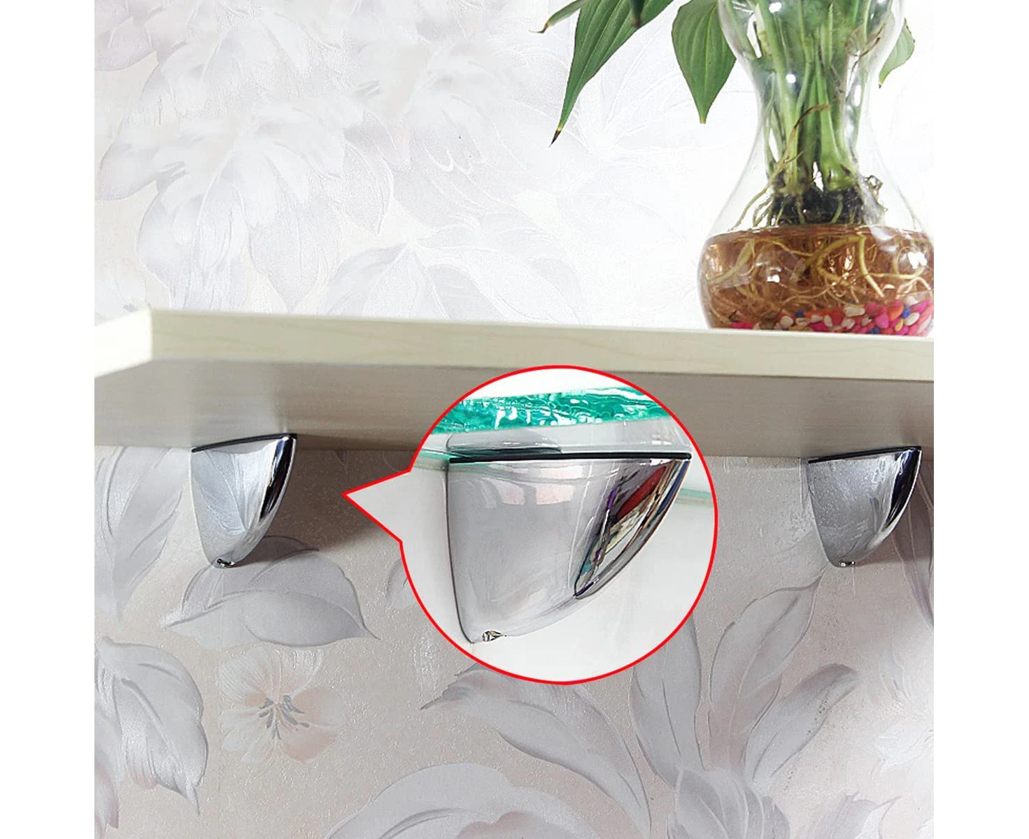 Glass supports, 4 pcs handles for shelves