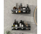 Bathroom Shelf Space Aluminum Wall-Mounted Suction Cup Triangle Basket Shower Rack Square Basket Thickened  Bathroom Accessories—Silver S1 Square