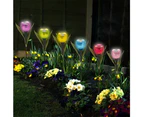 6pcs Outdoor Solar Street Lights, Tulip Flower Solar Lawn Lights for patio, lawn, garden decoration-Green