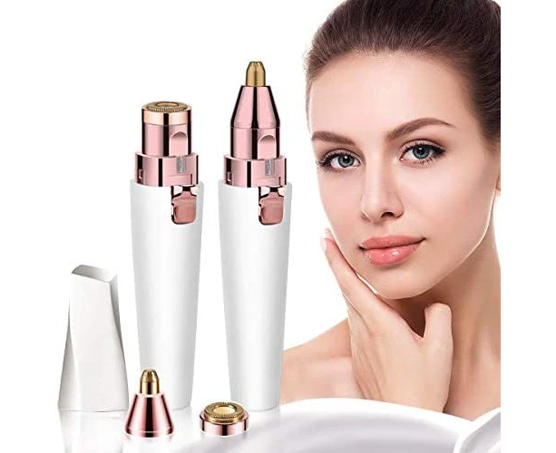 Rechargeable Eyebrow Trimmer & Facial Hair Remover for Women, 2 in 1 Eyebrow Razor and Painless Hair Remover, Electric Eyebrow Shaver