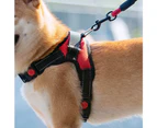 No Pull Dog Harness Reflective Adjustable with 2 Metal Leash Hooks and Soft Training Handle *Red*S**