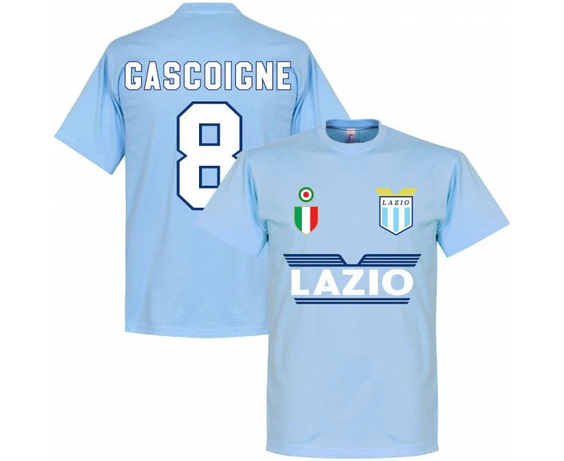 Lazio Paul Gascoigne 8 Team T-Shirt - Sky