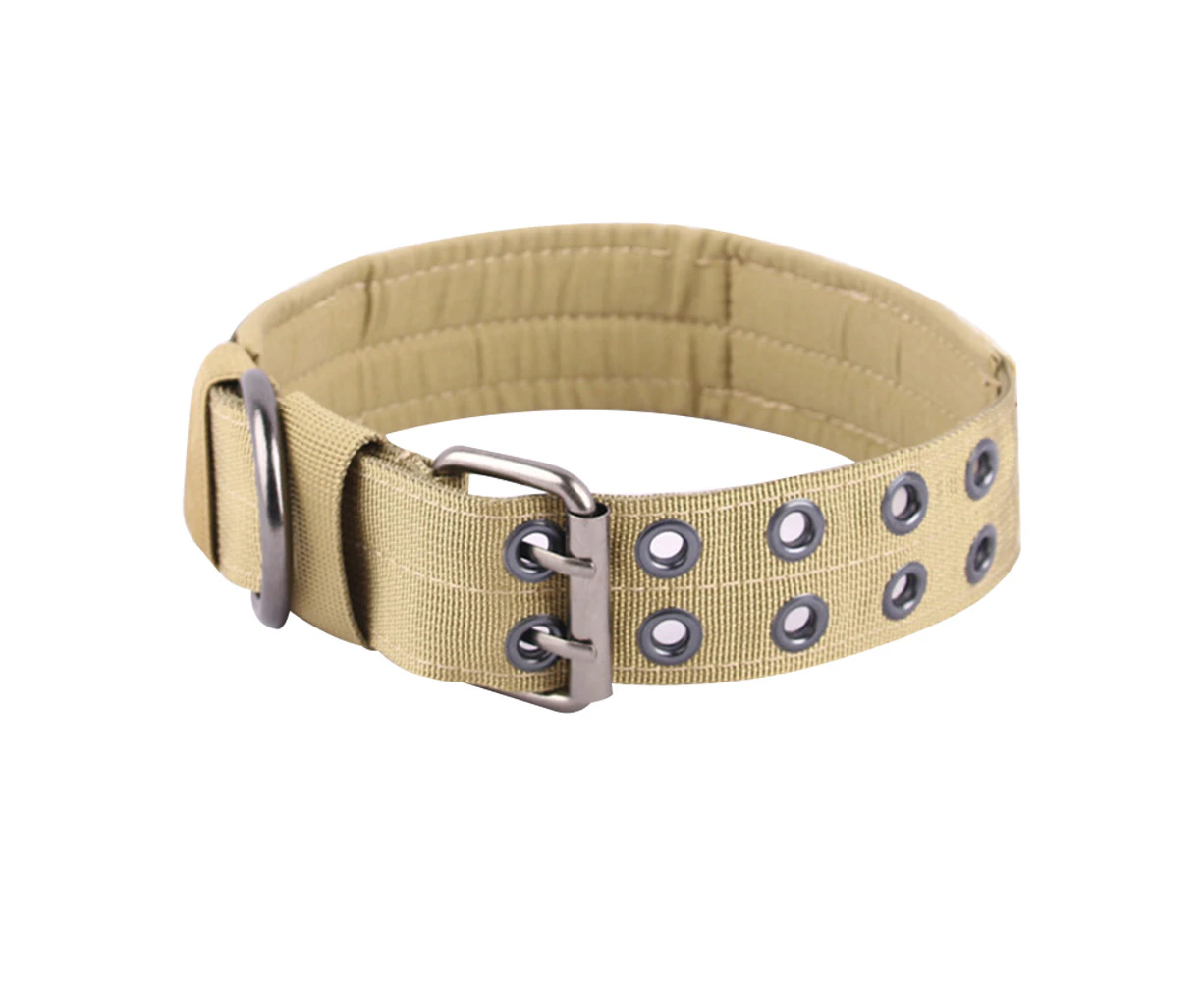 Dog Collar for Large Dogs  Wide Tactical Collars with Handle for Extra Large Breed Dogs , Thick Puppy Collar Nylon Pet Collar *Khaki*L**