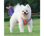 Pet Chest Harness Suede Cat and Dog Harness Reflective and Breathable Dog Rope Dog Leash-Orange-XL