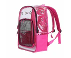 Transparent Small Dog Travel Backpack - Pink
