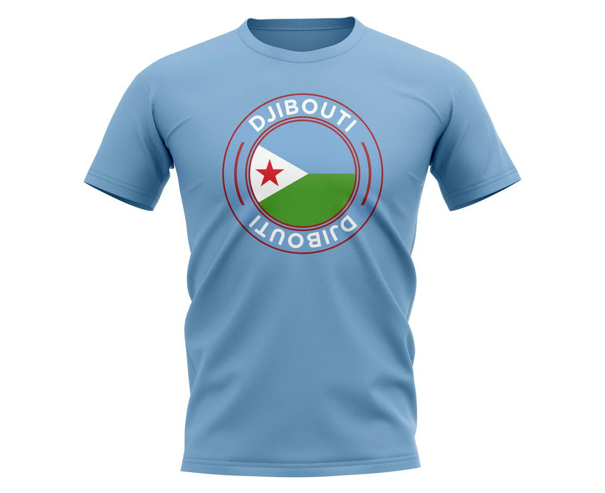 Djibouti Football Badge T-Shirt (Sky)