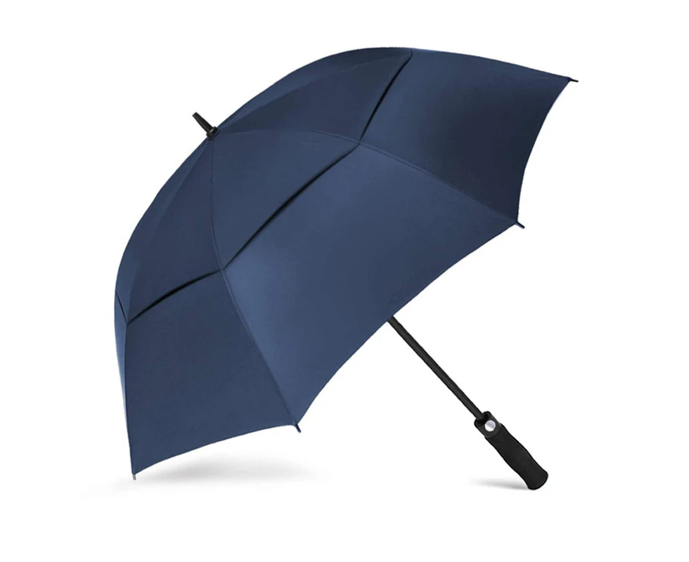 33 Inches Double Canopy Golf Umbrella Automatic Open Windproof-Navy