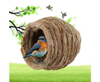 Round Bird Cage Handwoven Straw Basket Breeding Nest House